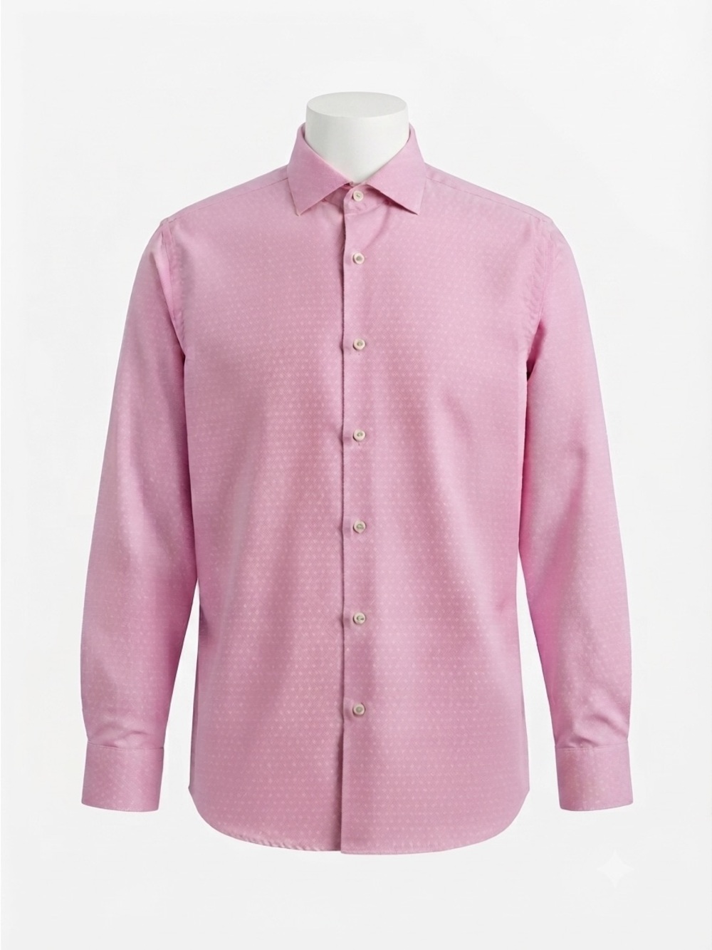 Eton Contemporary Fit Pink Woven Dobby Dress Shirt 17.5 / 44 Luxury Men’s